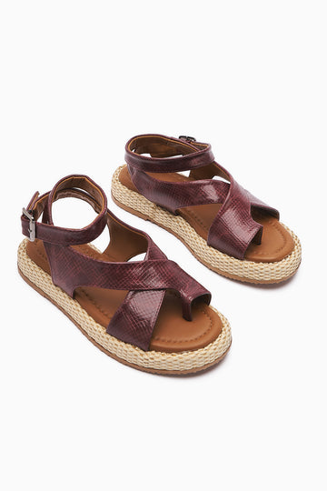 Kani Burgundy Women's Flip Flop Sandals