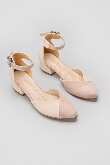 Jannie Ten Pointed Toe Ankle Strap Low Heel Sandals