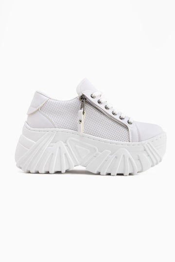 Betty White High-Sole Zipper Detail Women's Sneakers