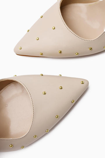 Audrey Ten Pointed Toe Studded Detailed Heeled Women's Shoes