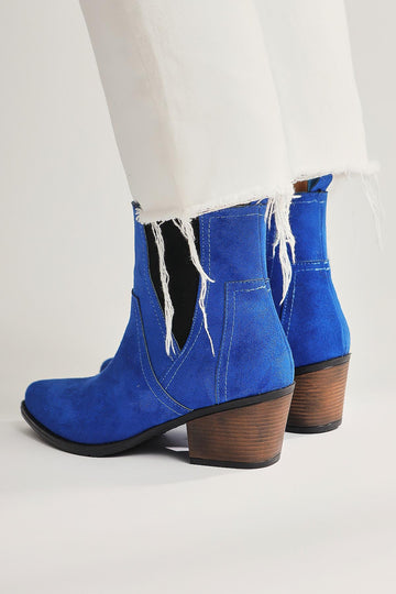 Anna-Sarah Blue Suede Western Boots