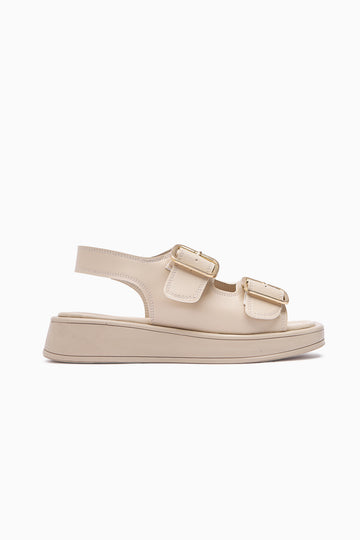Lemis Cream Buckled Women's Sandals