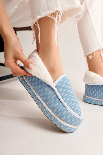 Pariya Blue Knitted Home Shoes