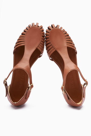 Jonna Tan Closed Toe Buckle Women's Sandals
