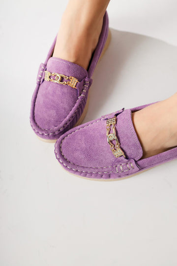 Turi Lilac Suede Buckle Detailed Casual Shoes