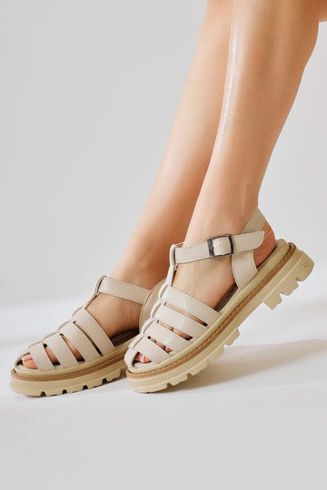 Tylia Beige Chunky Sole Sandals