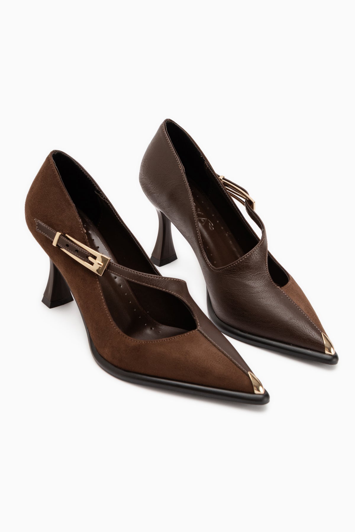 Cruse Braun Gürtelschnalle Damen Absatzschuhe