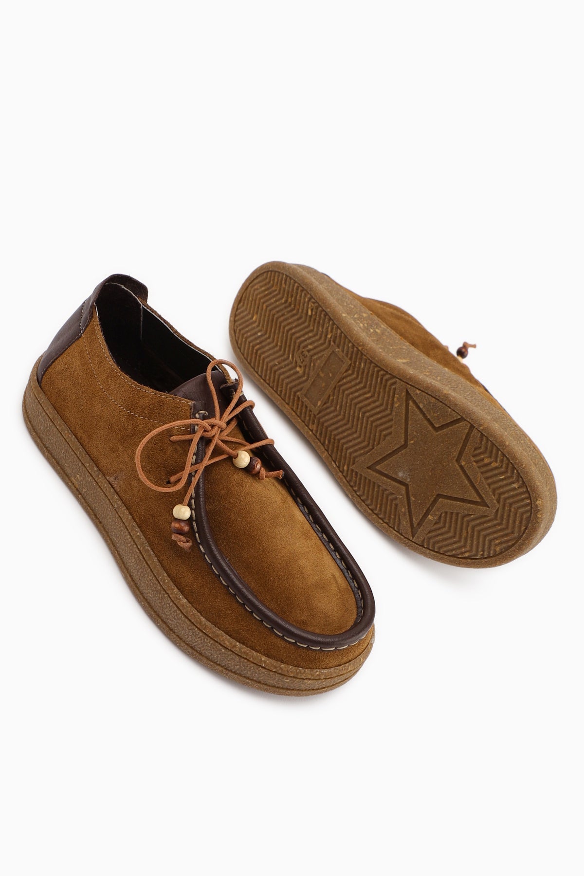 Polin Genuine Leather Vizon Suede Lace-Up Daily Loafer Shoe