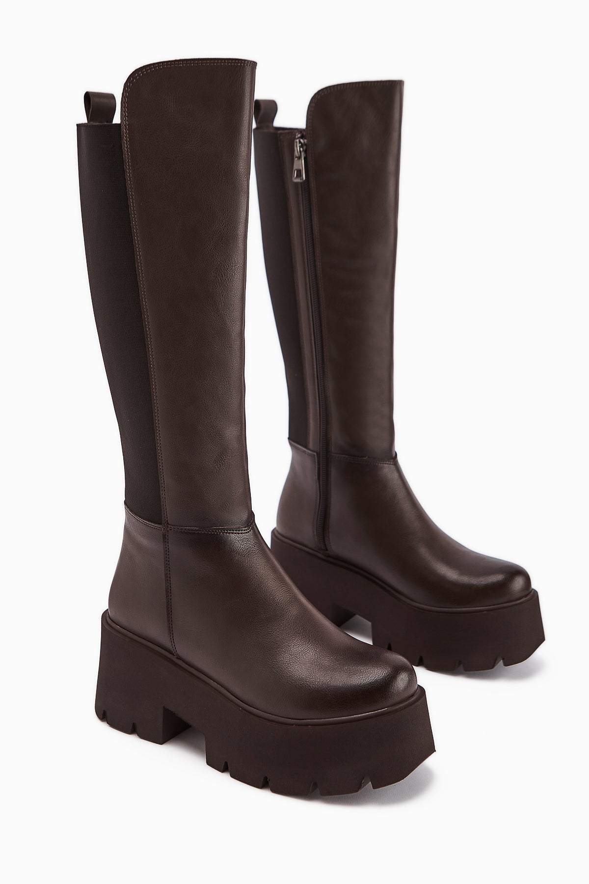 Sannah Brown Platform Heeled Women's Boot