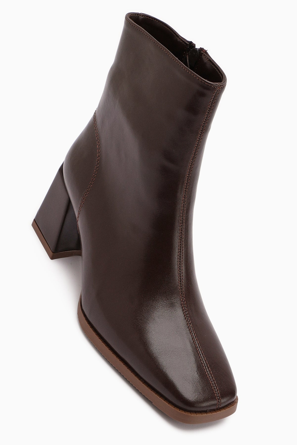 Margot Brown Square-Toe High-Heeled Women's Boot