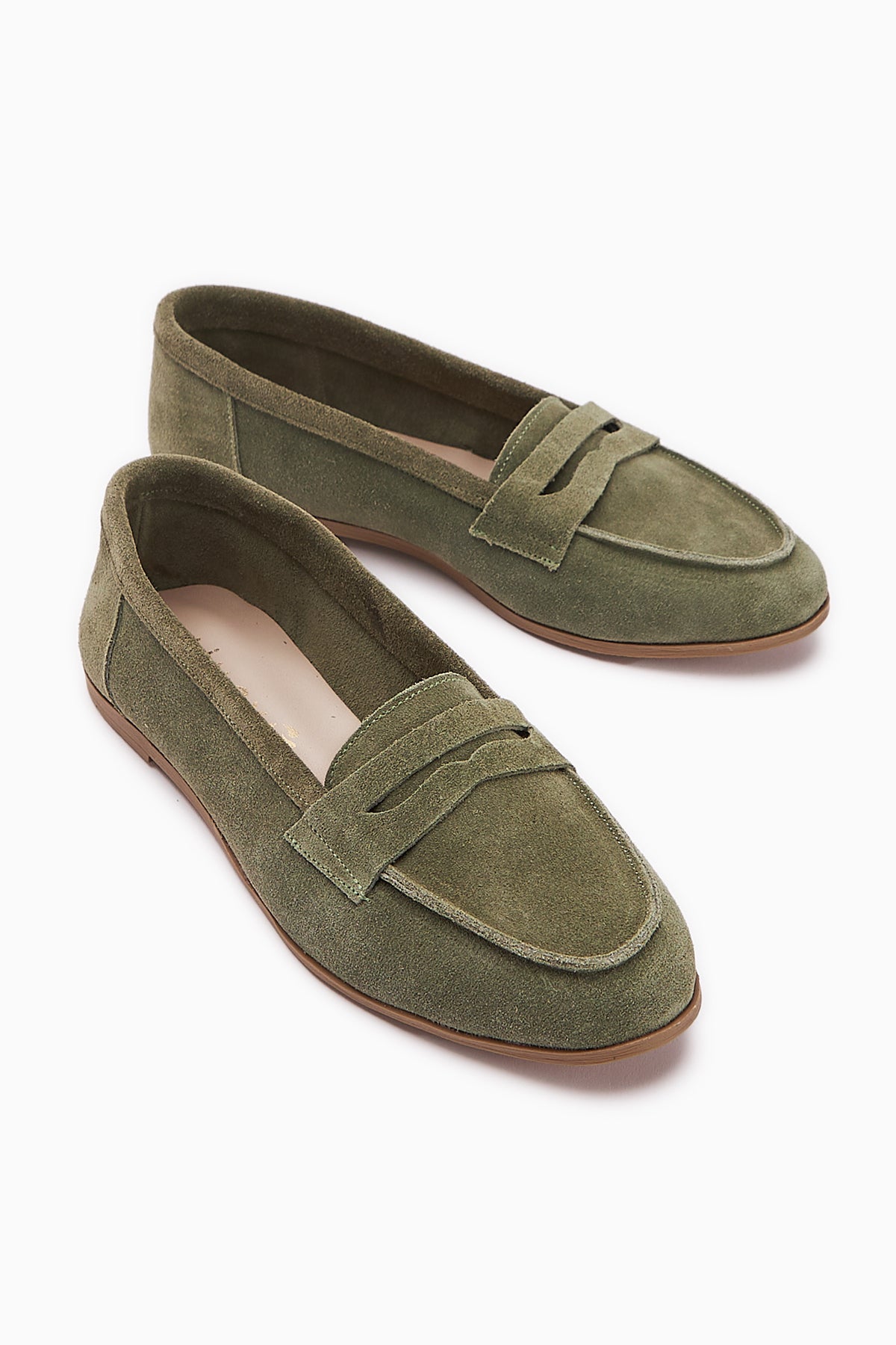 Solina Genuine Leather Olive Suede Moccasin Comfortable Daily Loafer
