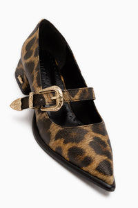 Jacklin Leopardenriemen Kurzabsatz Damen Schuhe
