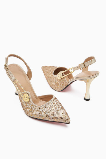 Denise Nude Knöchelriemen-Fersen mit Edelsteinen