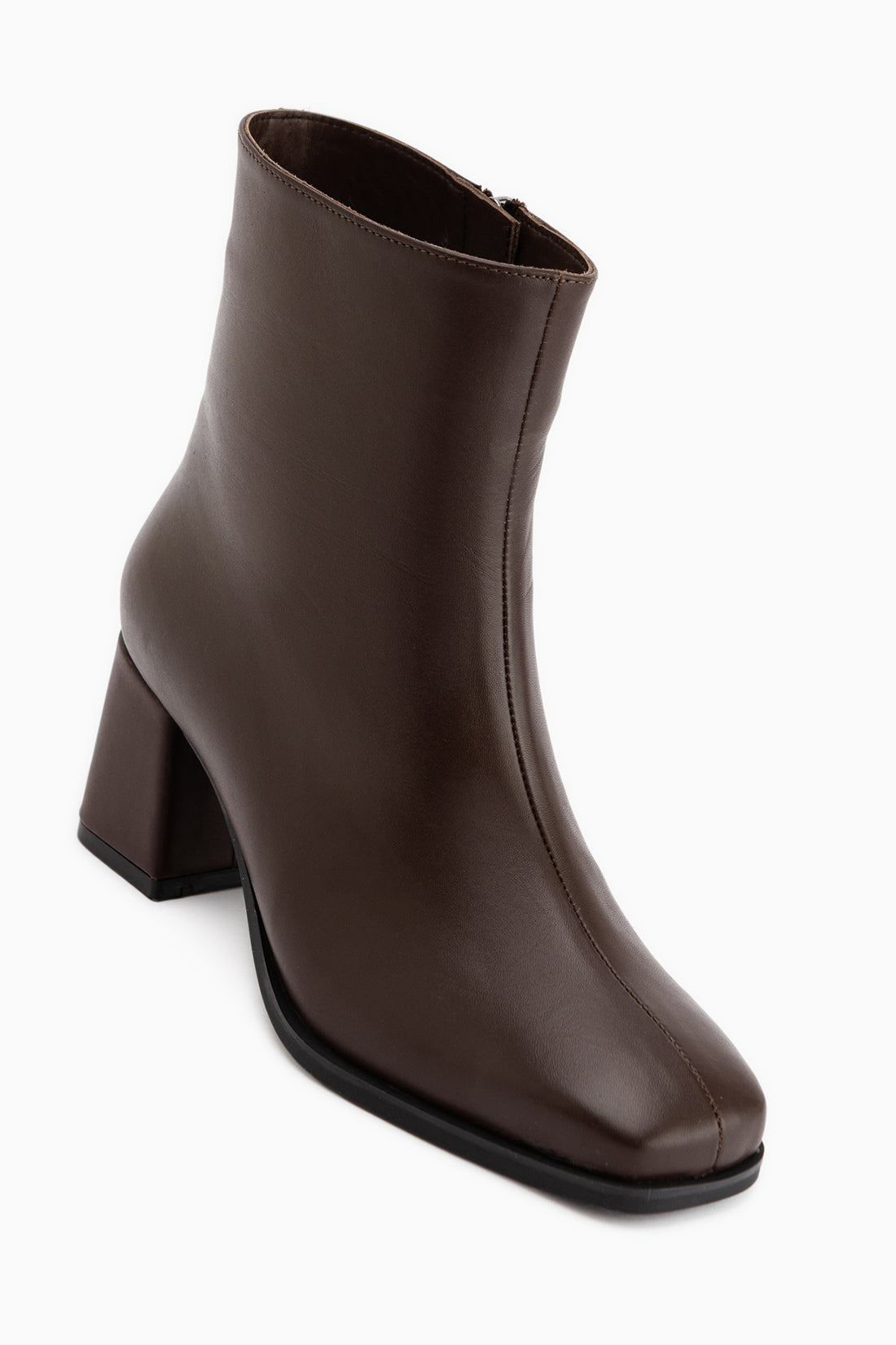 Margot Echtes Leder Braun Quadrat Zehen Damen Stiefel