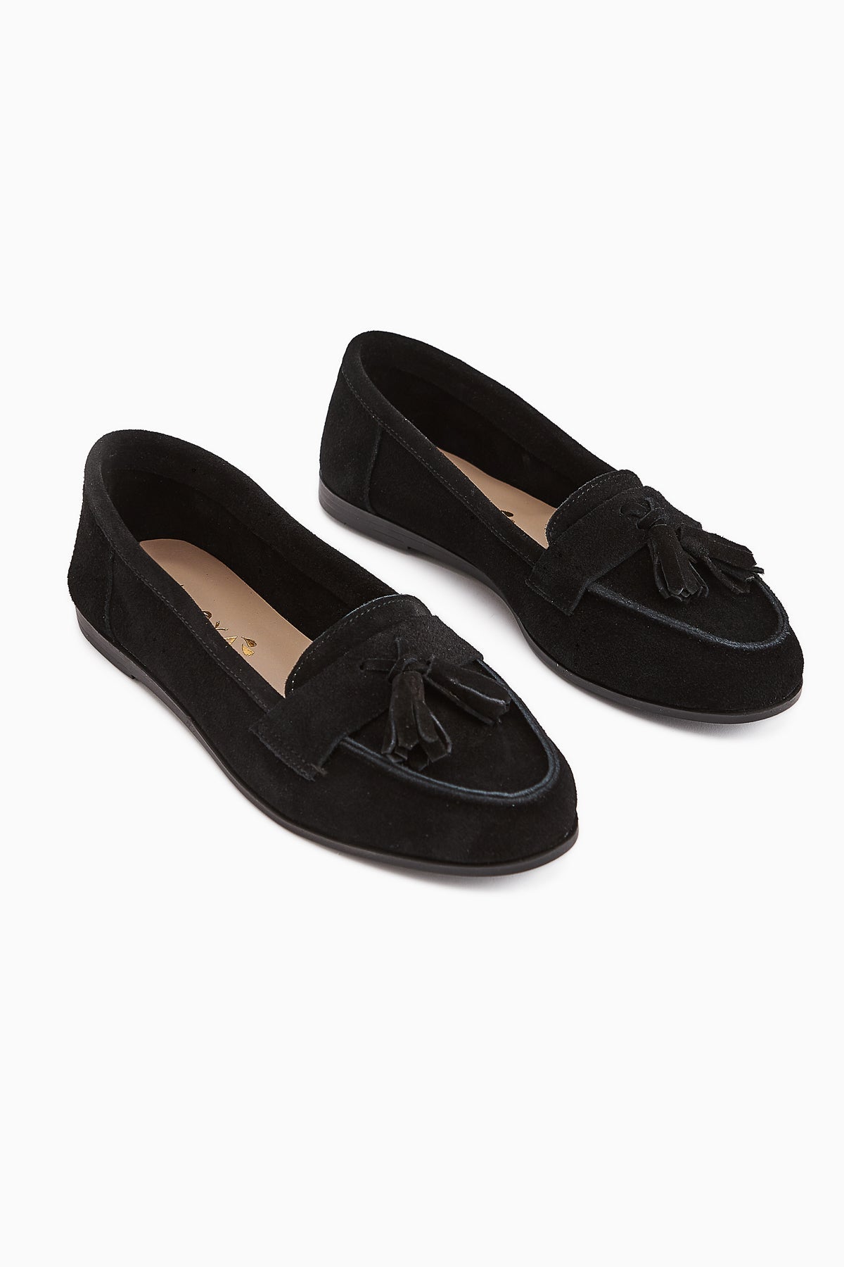 Doris Genuine Leather Black Suede Tassel Women's Loafer