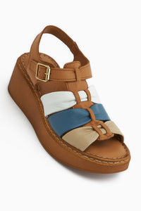 Echtes Leder Larisa Tan Damen Sandale