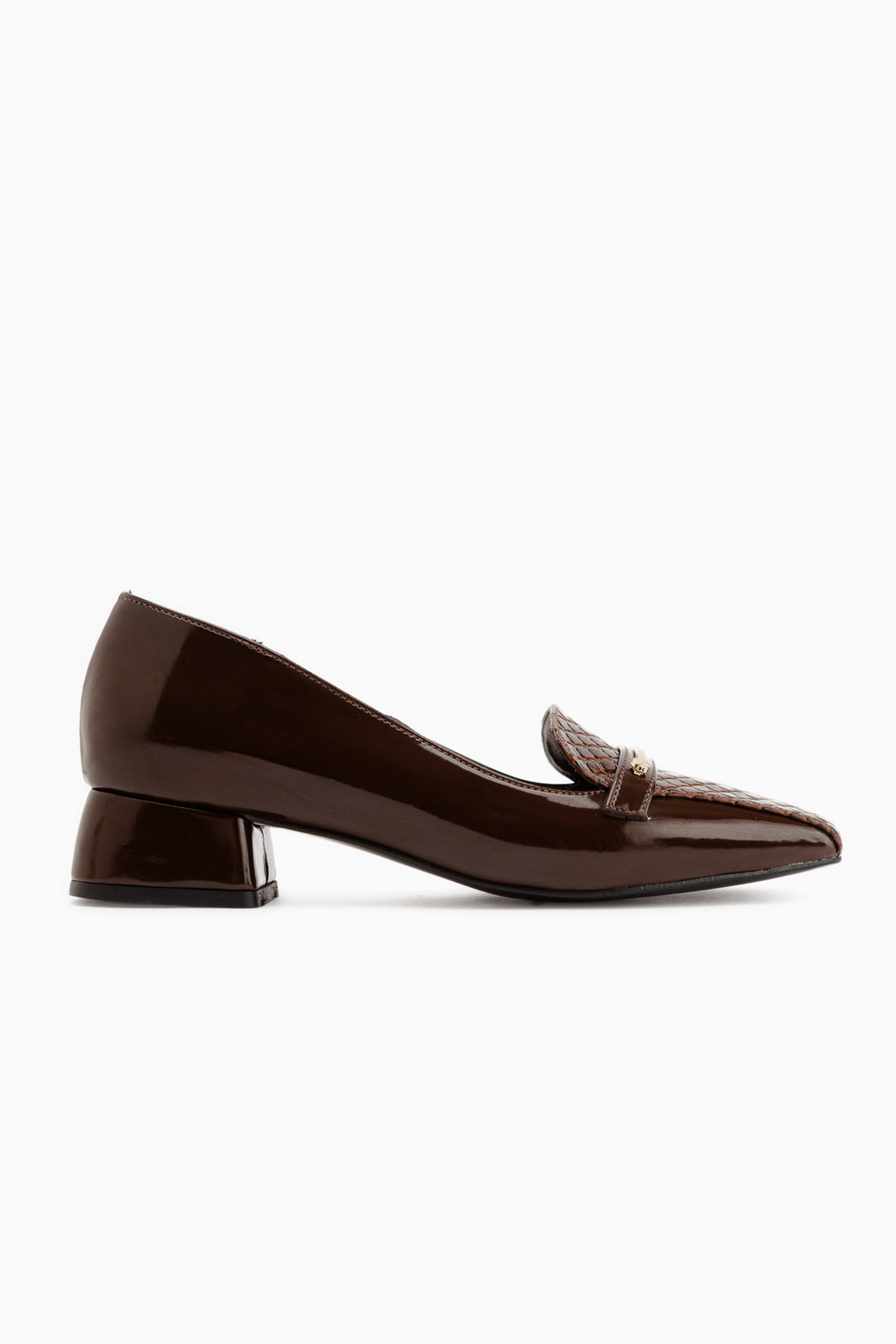 Verna Braun Krokodil Detail Damen Absatzschuhe