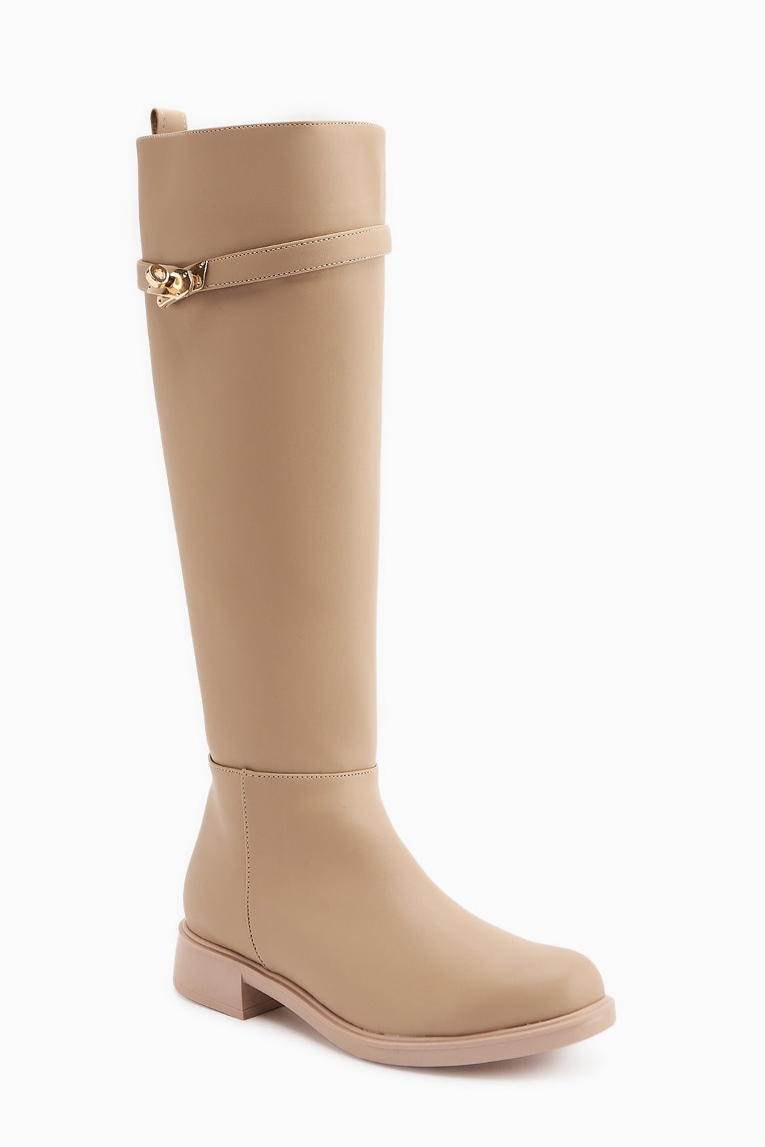 Kanako Nud Accessoire Zipper Kurz Absatz Stiefel