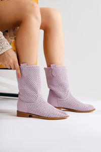 Winni Lilac Low Heeled Summer Boots