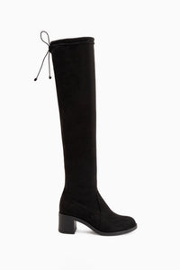 Roxie Black Suede Stretch Long Women’s Boots