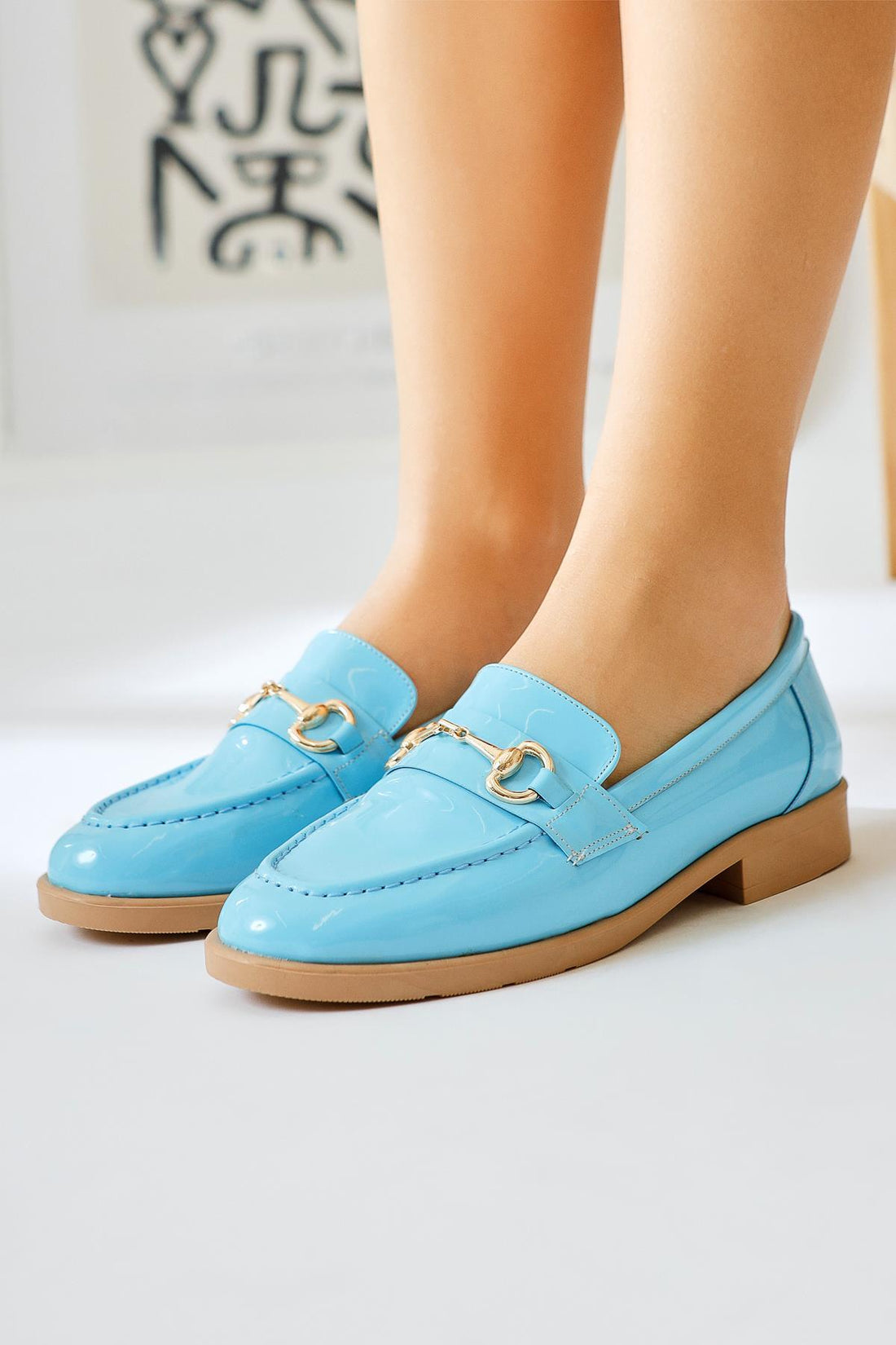 Lise Lott Blaue Lackleder Schnalle Detail Alltagsschuh