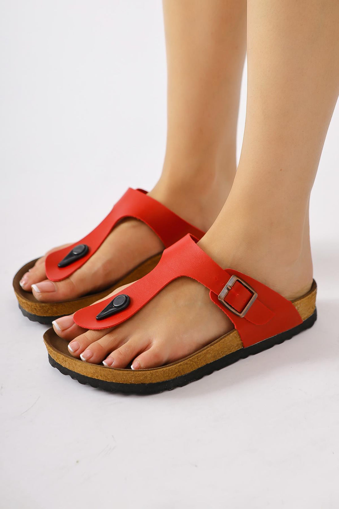 Risa Rote Flip Flops mit Schnallendetail
