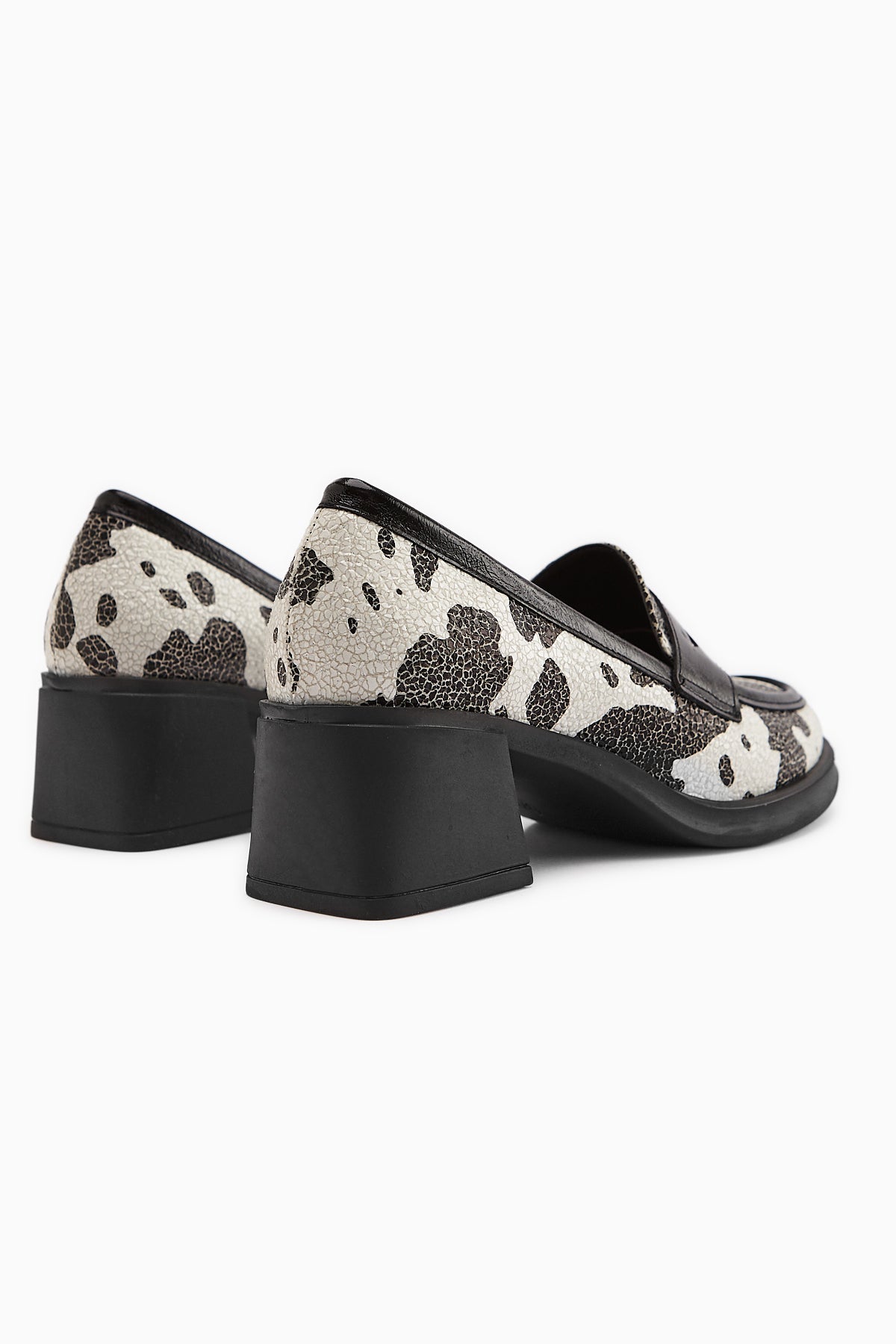 Keyla Black and White Monochrome Patterned Women's Loafer