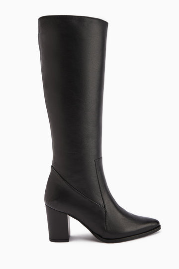 Vilda Genuine Leather Black Pointed Toe Women's Boot