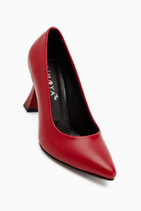 Helen Echtes Leder Rote Damen Absatzschuhe Stiletto