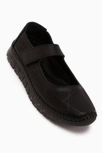 Echtes Leder Schwarze Damen Freizeitschuhe