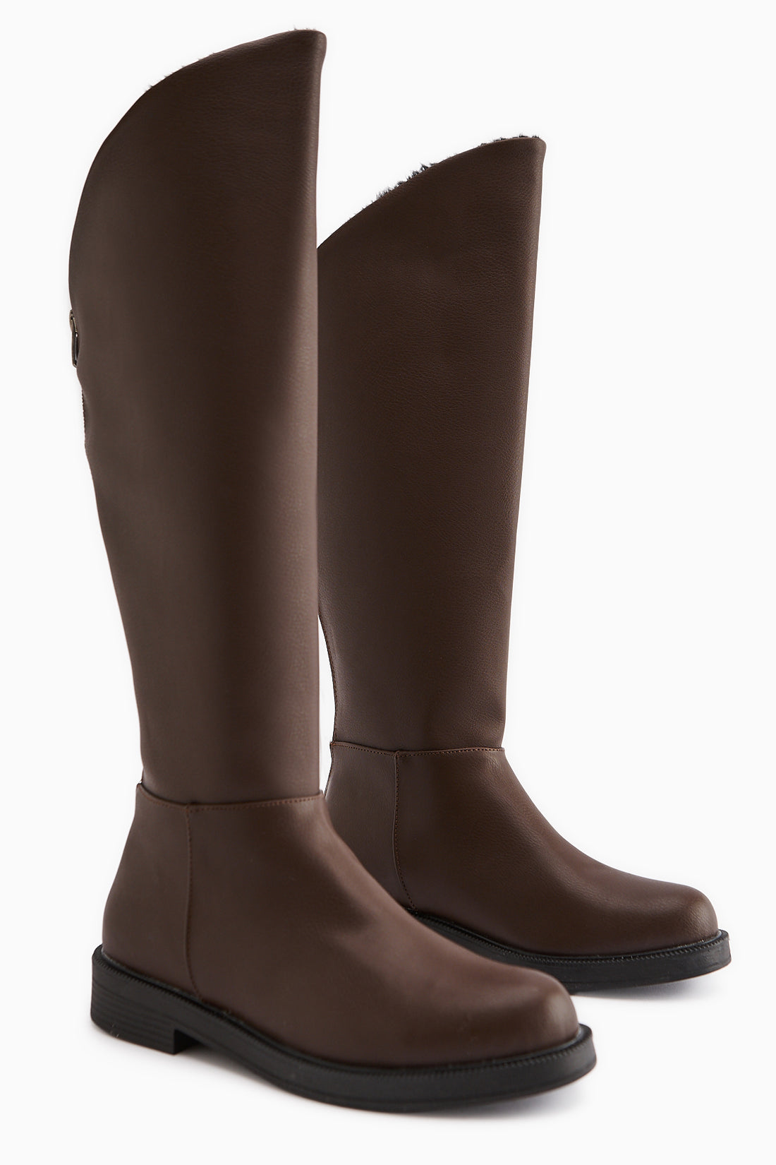 Gigi Braun Futterlose Faltbare Reißverschluss Stiefel
