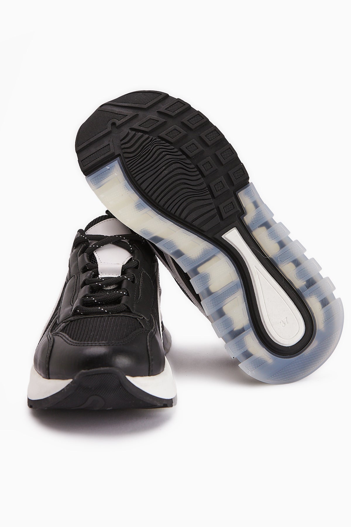 Jillian Black with White Heel Detail Sport Shoes