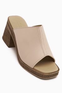 Fanny Beige Heeled Women’s Slippers