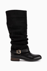 Raine Schwarze Wildleder Geknöpfte Damen Stiefel