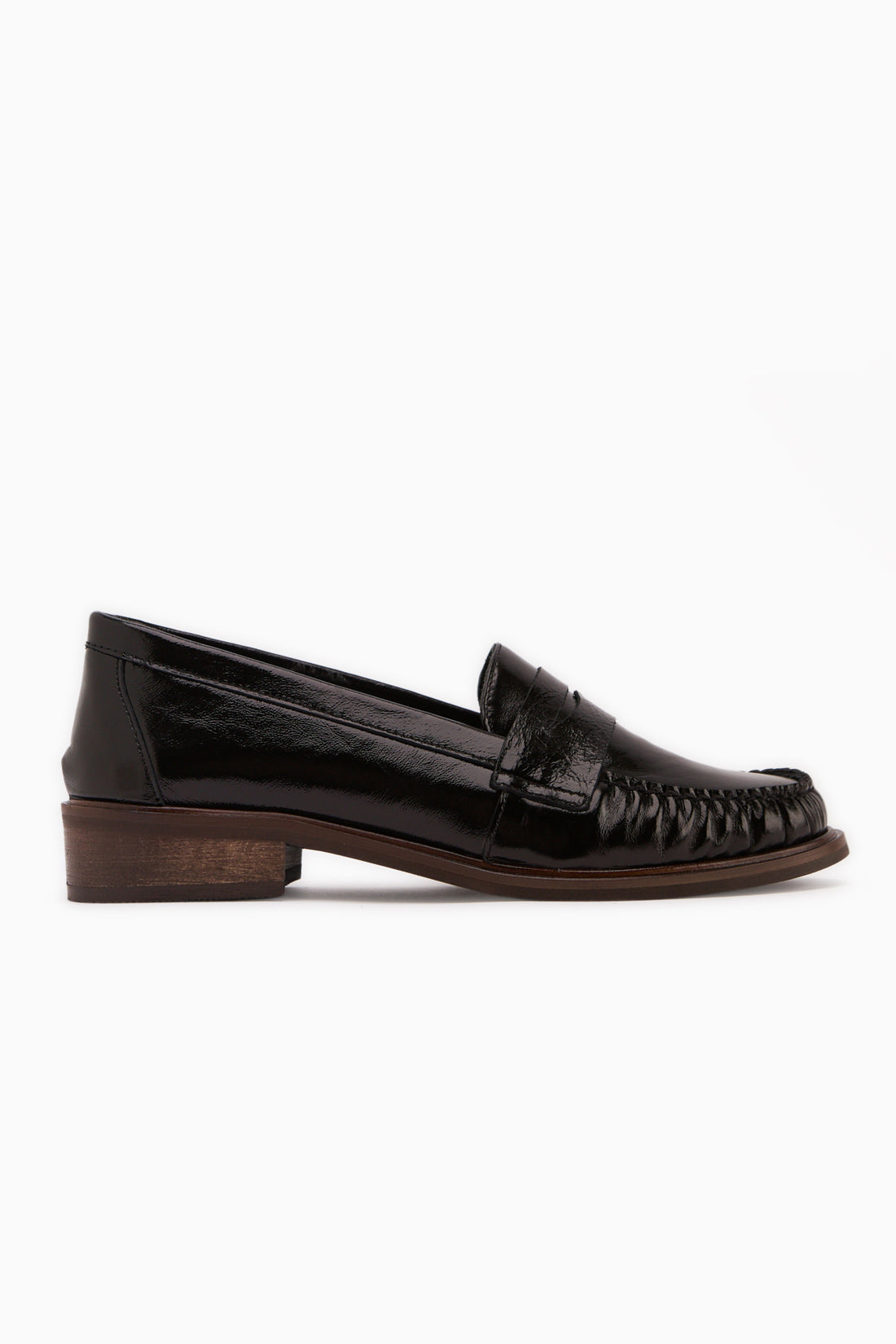 Echtes Leder Schwarze Lack Penny Loafer Damen Schuhe