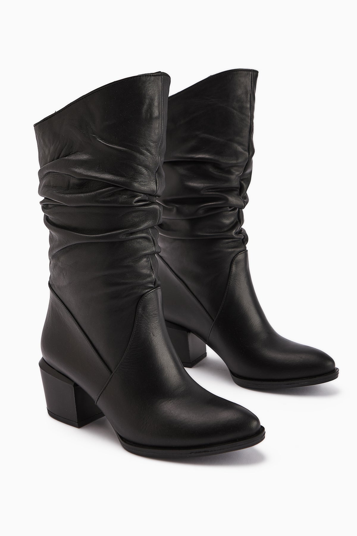 Narges Genuine Leather Black High Heel Women's Boot