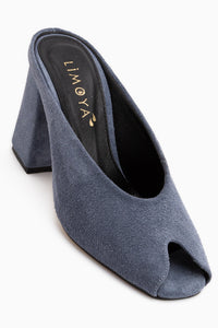 Sussie Genuine Leather Blue Suede Women’s Heeled Shoes