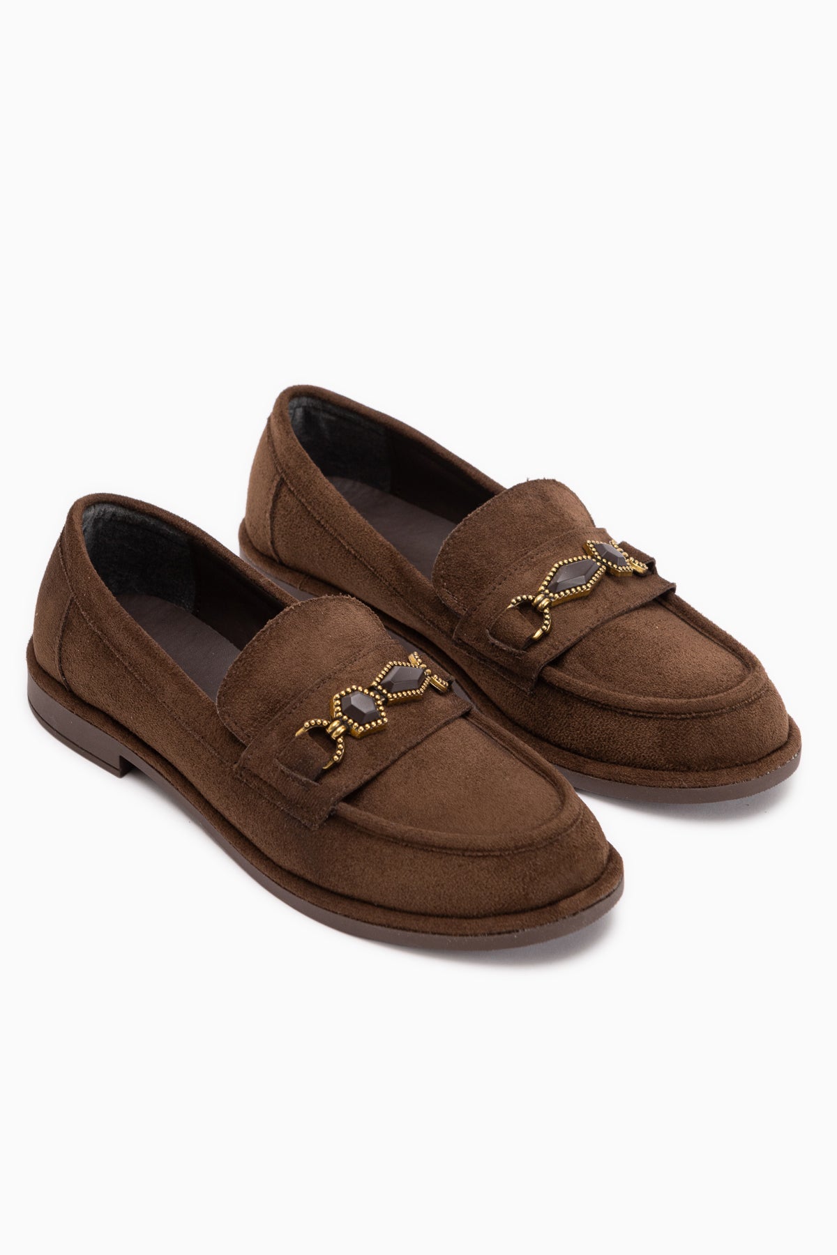 Callie Brown Suede Stone Women’s Loafer Shoes