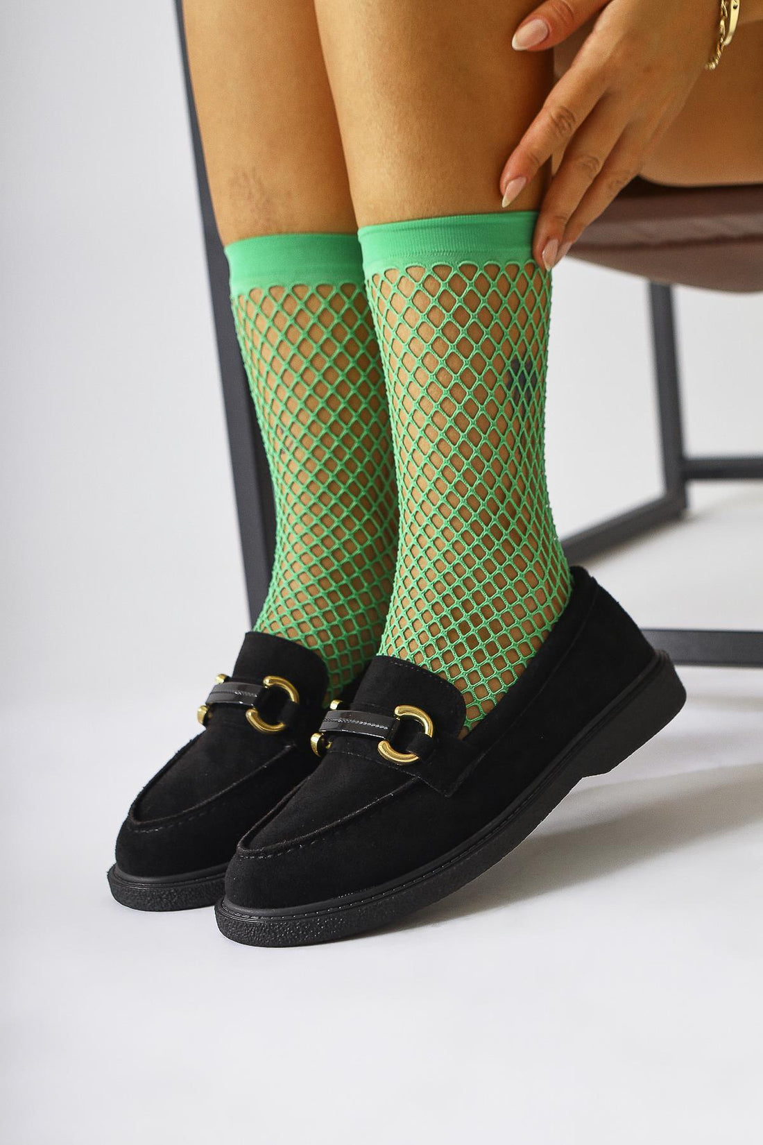 Jamnian Schwarzes Wildleder mit Schnallen-Detail Alltagsschuhe