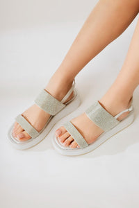 Cisela Silver Stone Strappy Sandals