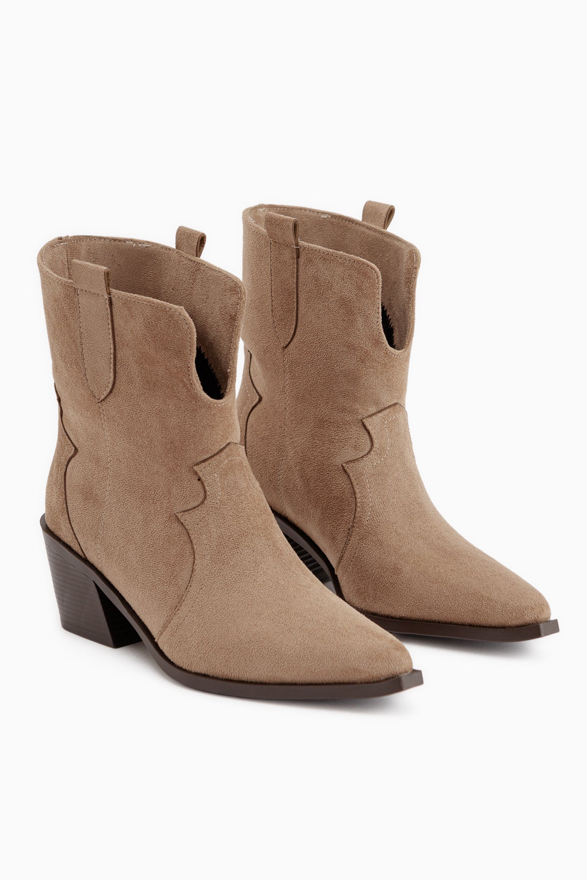 Erica Beige Wildleder Absatz Western Damen Stiefel