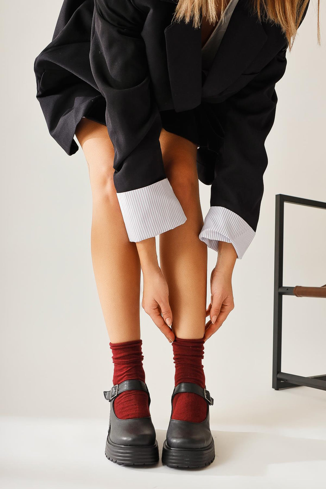 Roseanna Schwarz Dicksohle Absatz Einzelriemen Freizeitschuh