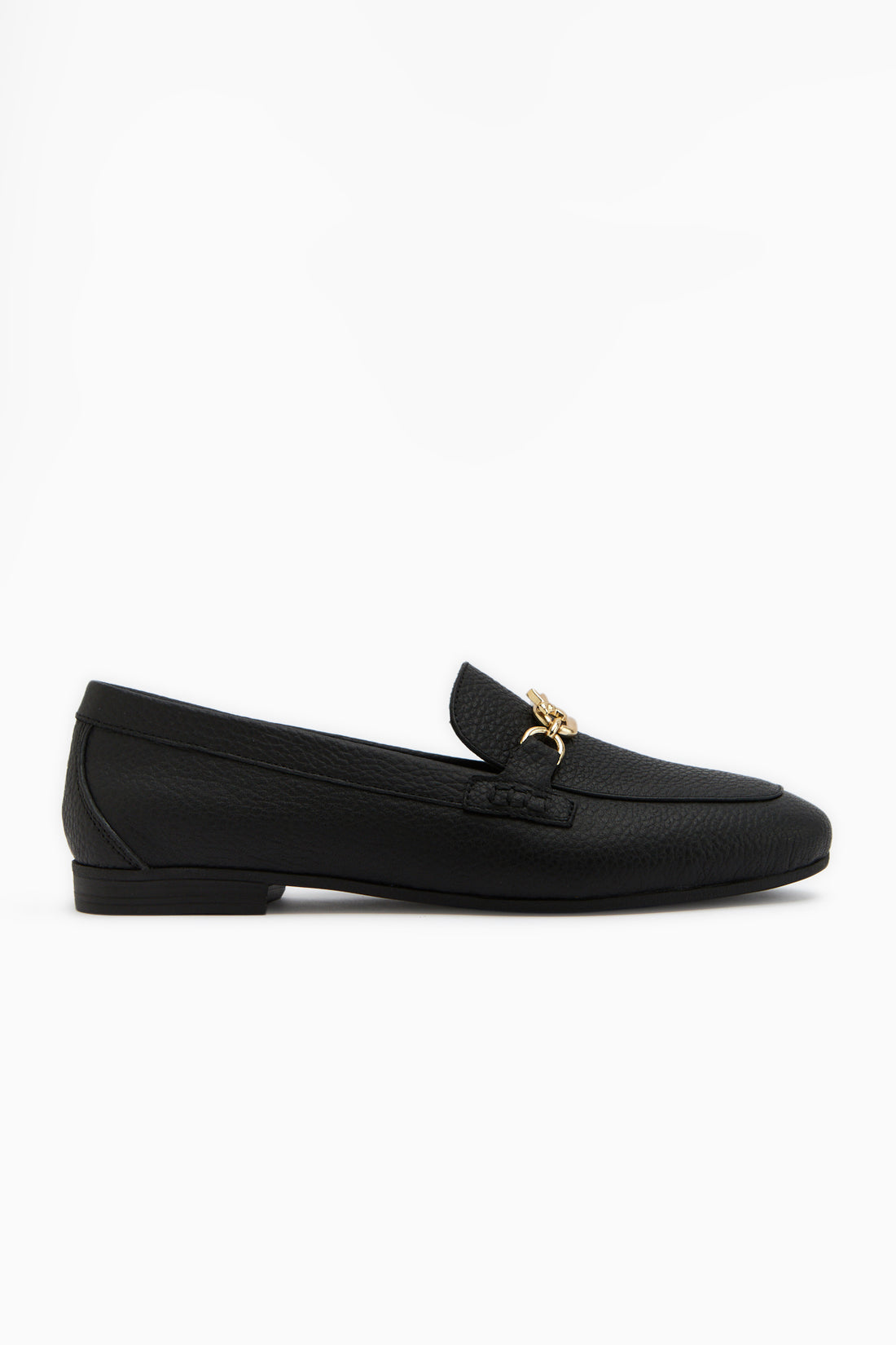 Alessa Echtes Leder Schwarze Schnalle Damen Loafer Freizeit Mokassin Schuhe