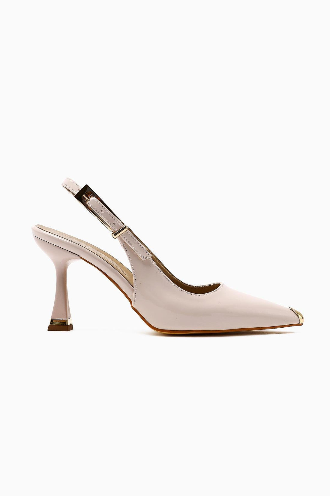 Viona Beige Lackleder Geschlossene Zehen Damen Absatzschuhe