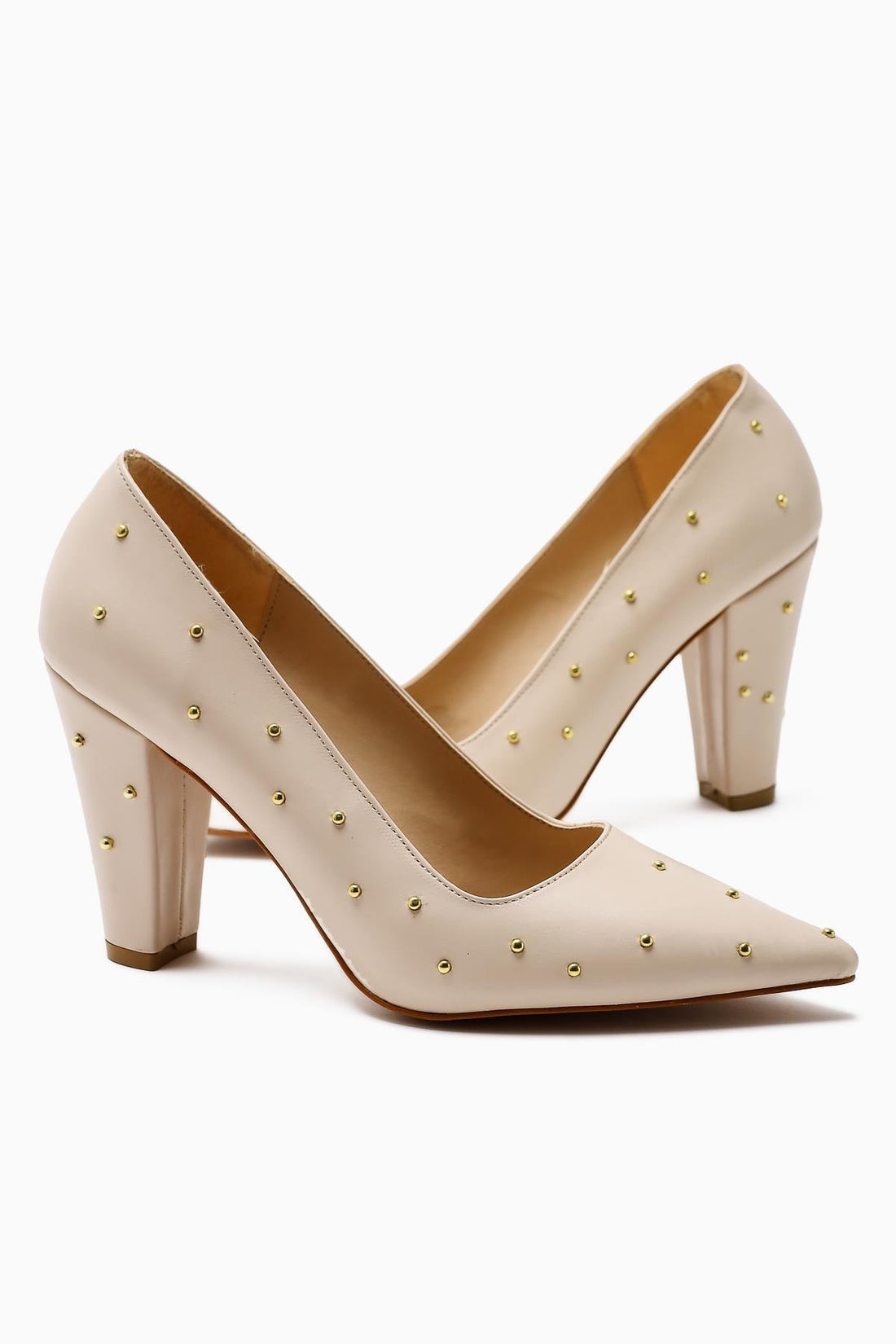 Audrey Ten Pointed Toe Studded Detailed Heeled Women's Shoes
