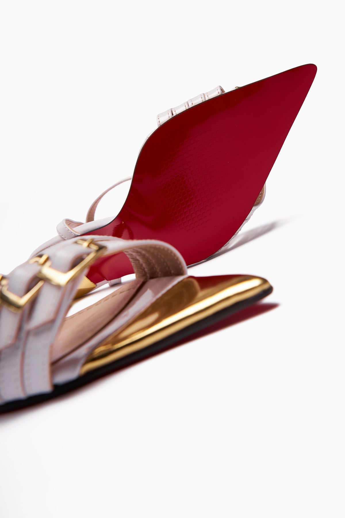 Helna Weißgold-Schnallen Stiletto Knöchelriemen Damen Sandalen