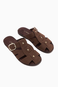 Hima Coffee Comfort Buckled Women's Slippers