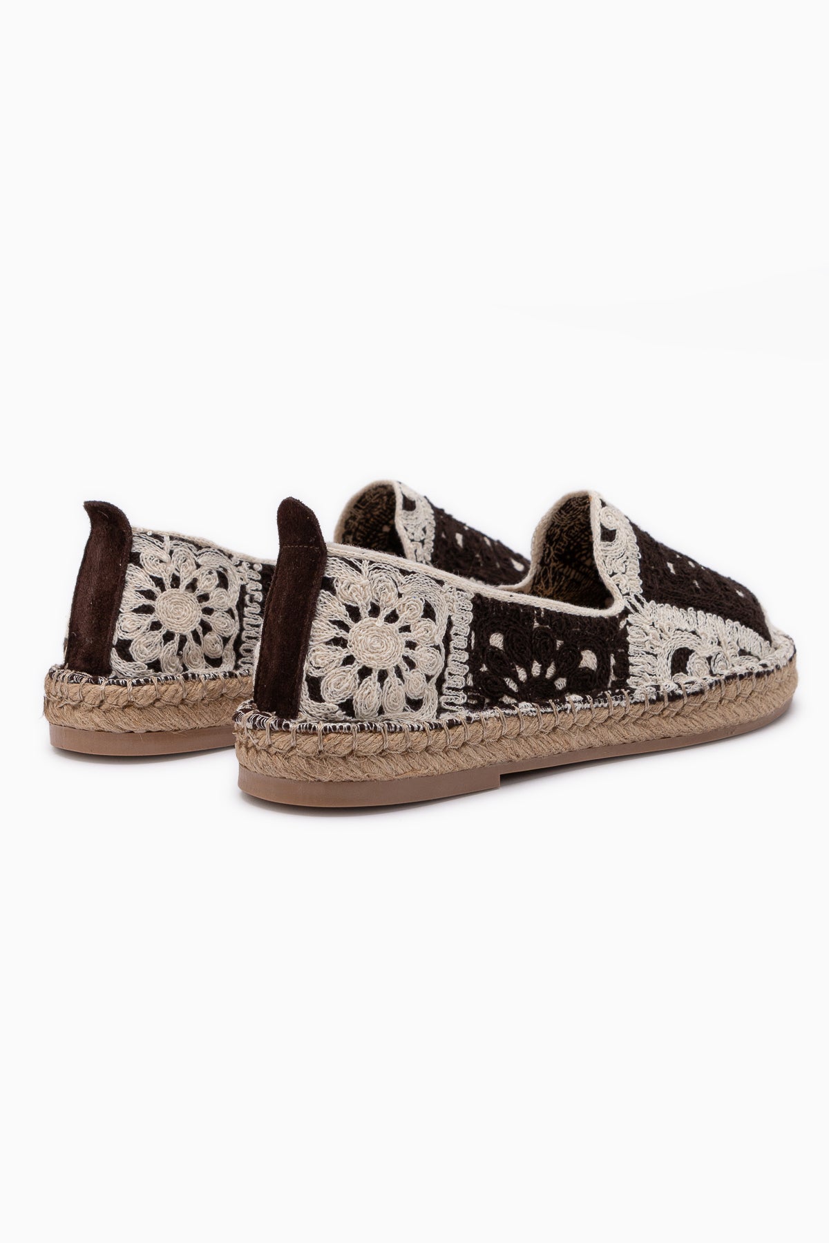 Rosie Kahve Bohem Örgü Desenli Espadril Loafer Kadın Ayakkabı