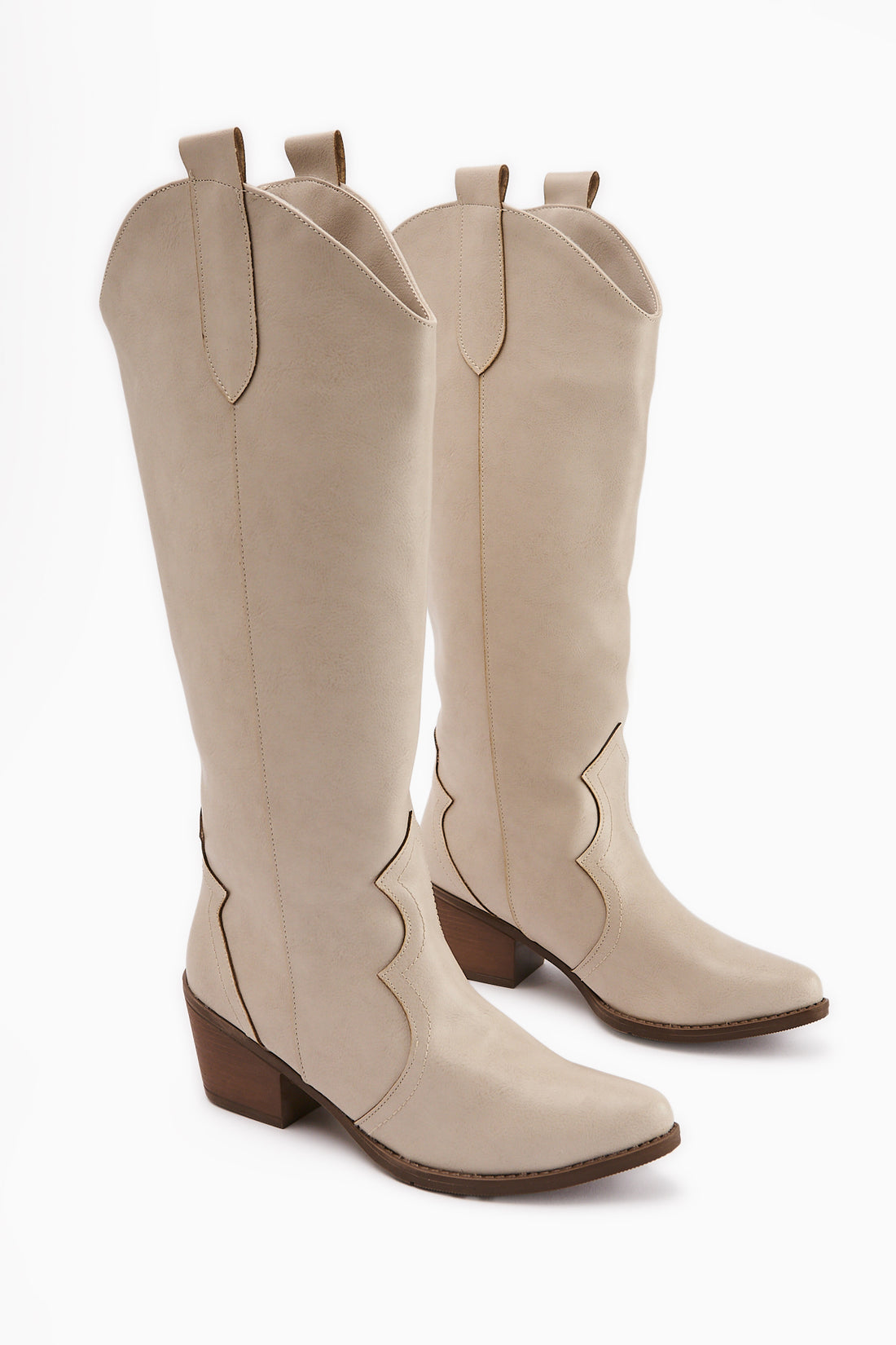 Lhena Beige Western Stiefel