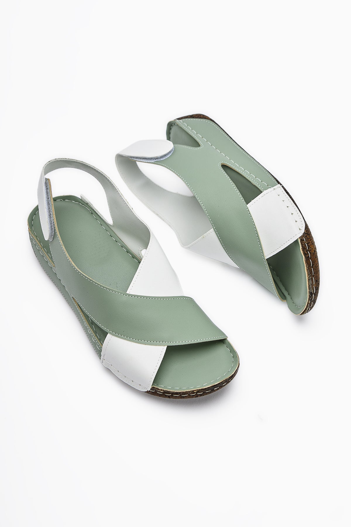 Margit Minze Kreuz-Riemen Damen Komfort Sandalen